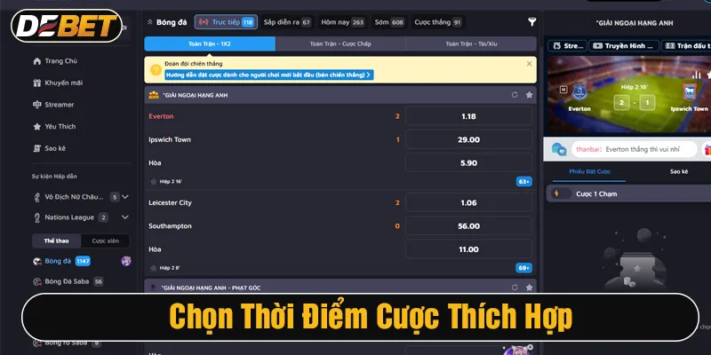 cá cược saba thể thao debet thời điểm thích hợp