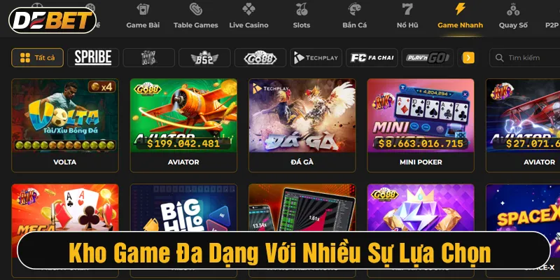 giới thiệu kho game nhà cái debet