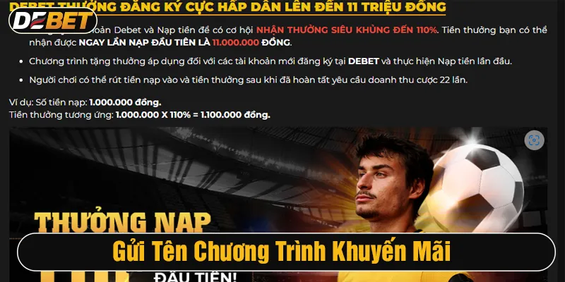 gửi tên chương trình khuyến mãi debet