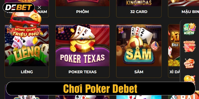 Chơi game Poker Debet